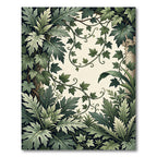 Lush Green Botanical Foliage Column Rug