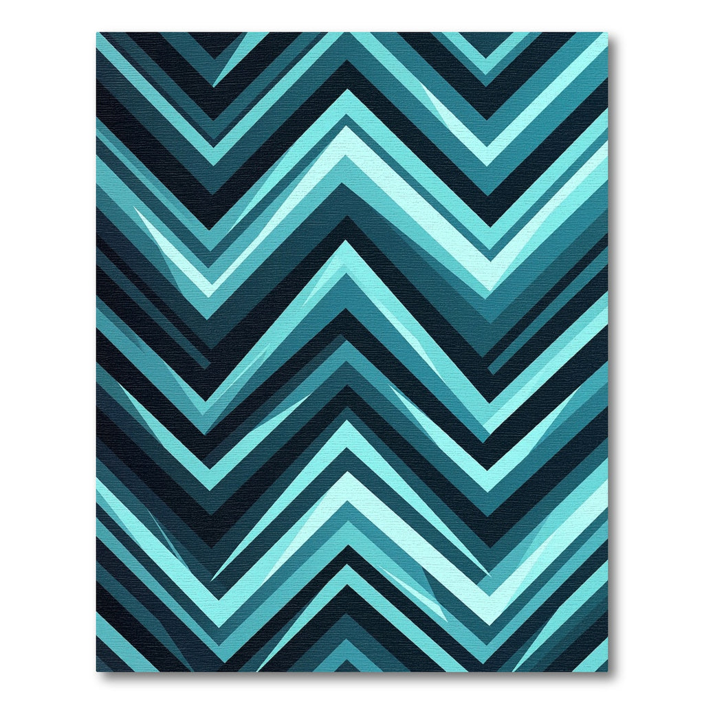 Modern Teal Chevron Graphic Lines Rug