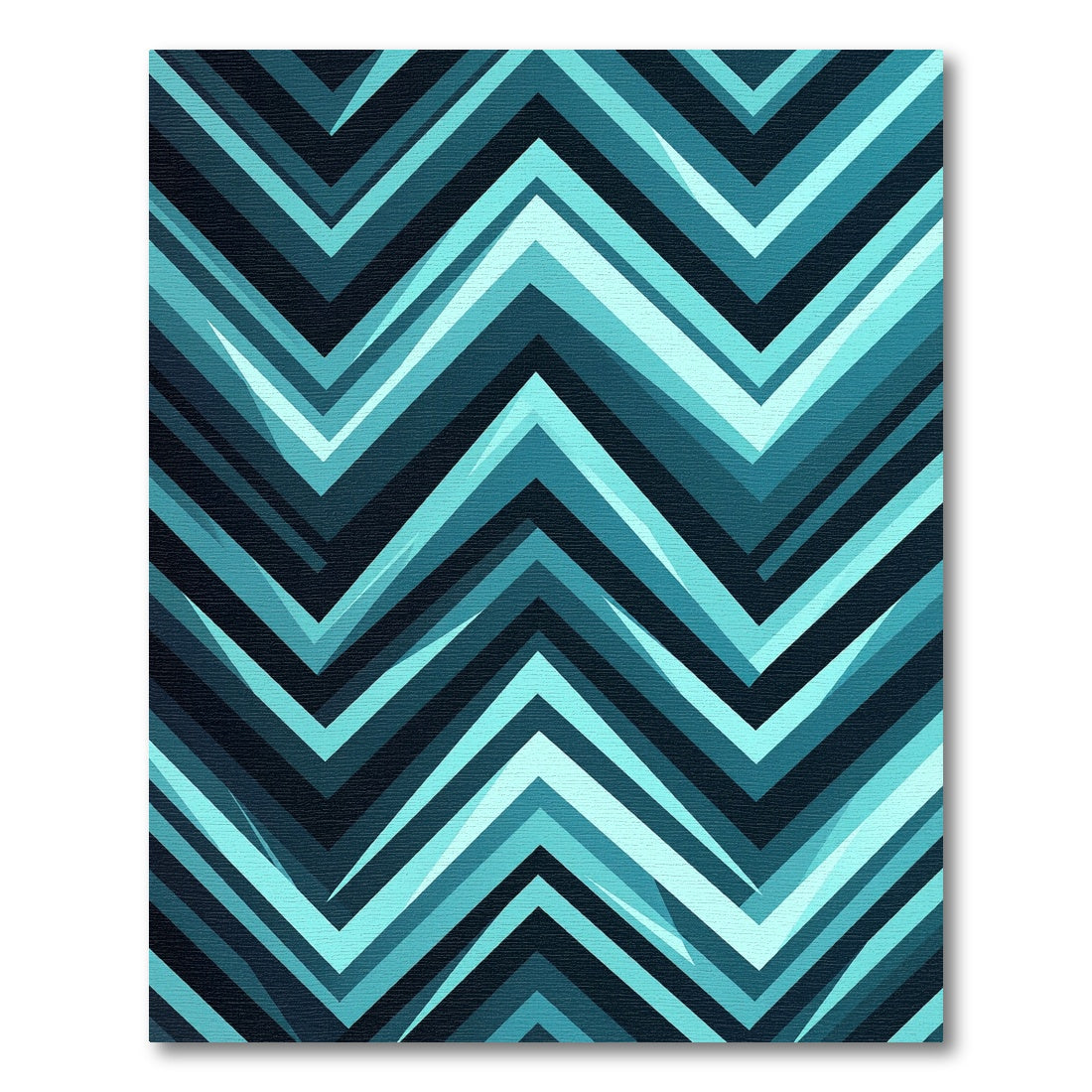 Modern Teal Chevron Graphic Lines Rug