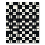 Modern Monochrome Grid Geometric Rug