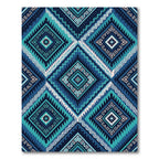 Blue Geometric Aztec Diamond Echo Rug