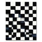 Modern Monochrome Geometric Three Dimensional Cube Rug