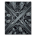 Monochromatic Architectural Grid Cityscape Rug