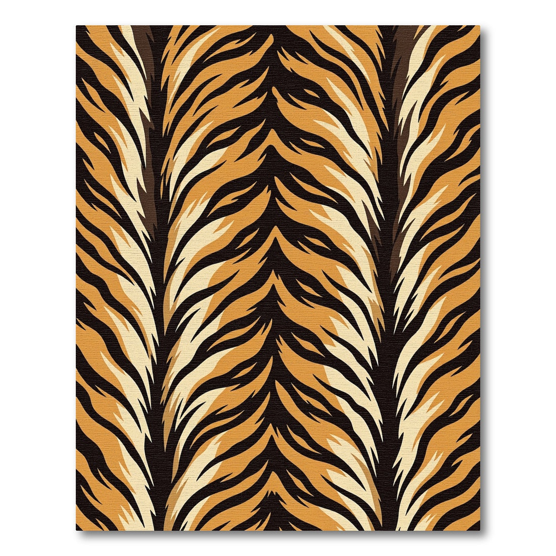 Bold Symmetrical Tiger Stripe Orange Rug