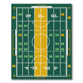 Athletic Green Gold Stadium Grid Rug