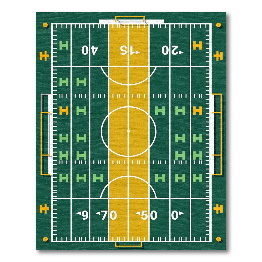 Athletic Green Gold Stadium Grid Rug