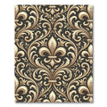Elegant Gold Fleur de Lis Damask Rug