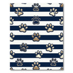 Navy Blue Striped Golden Paw Rug