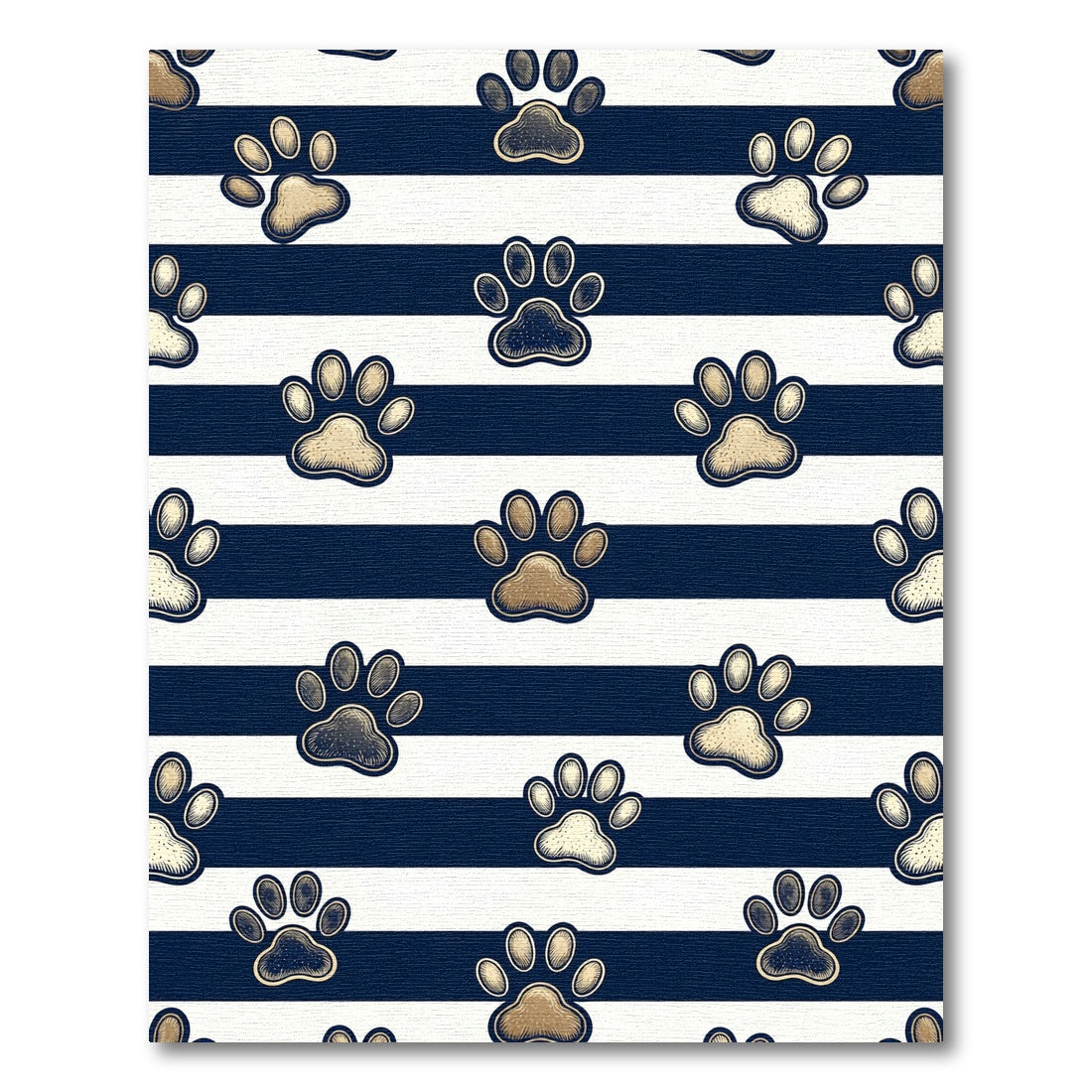 Navy Blue Striped Golden Paw Rug
