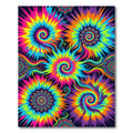 Vibrant Psychedelic Neon Swirl Kaleidoscope Rug
