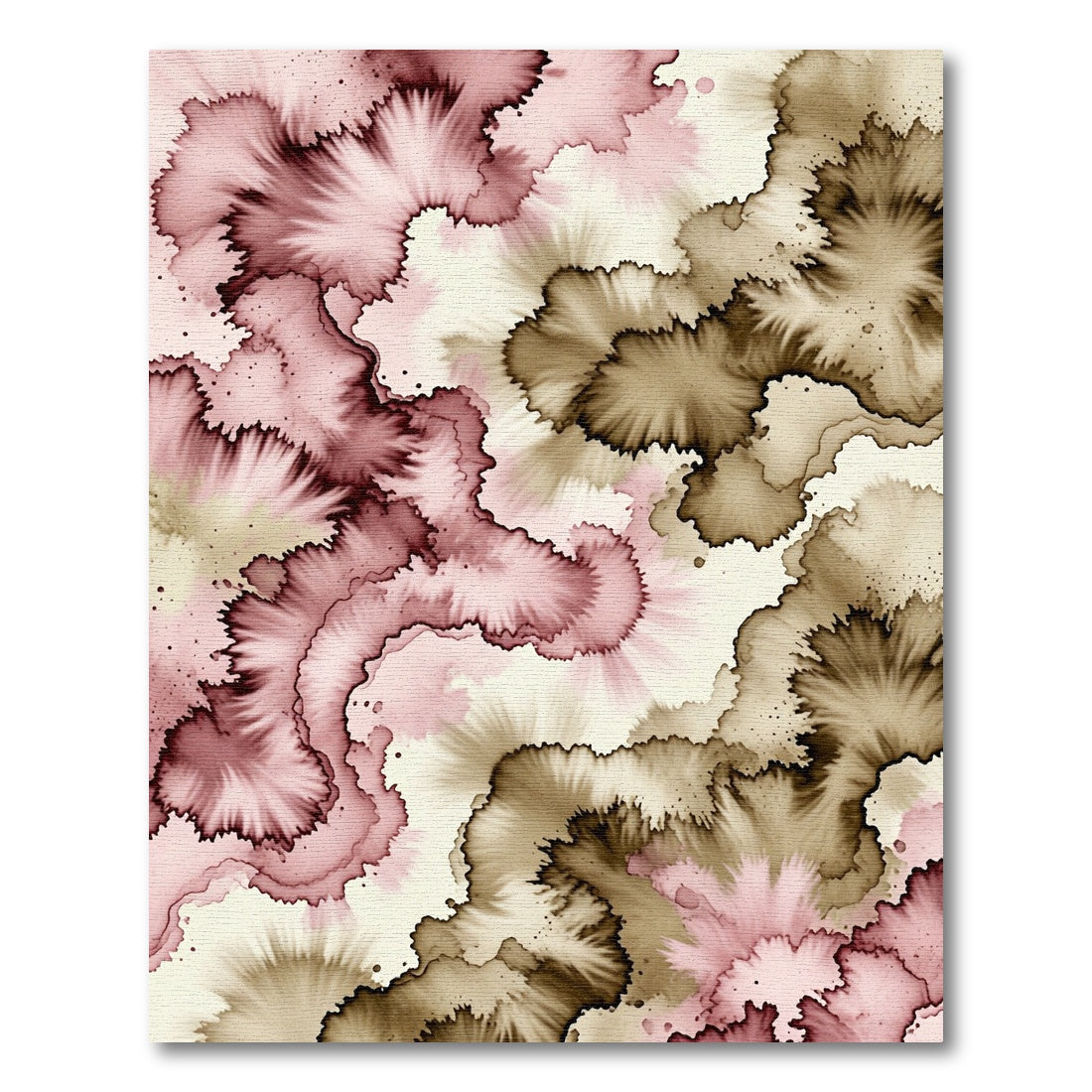 Ethereal Rose and Sepia Ink Flow Rug