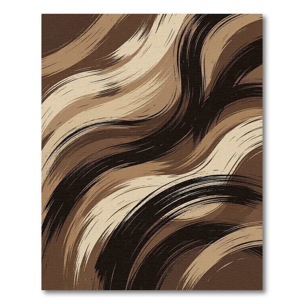 Earthy Swirl Abstract Brushstroke Rug