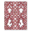 Elegant Dusty Rose Ornate Scroll Rug