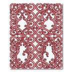 Elegant Dusty Rose Ornate Scroll Rug