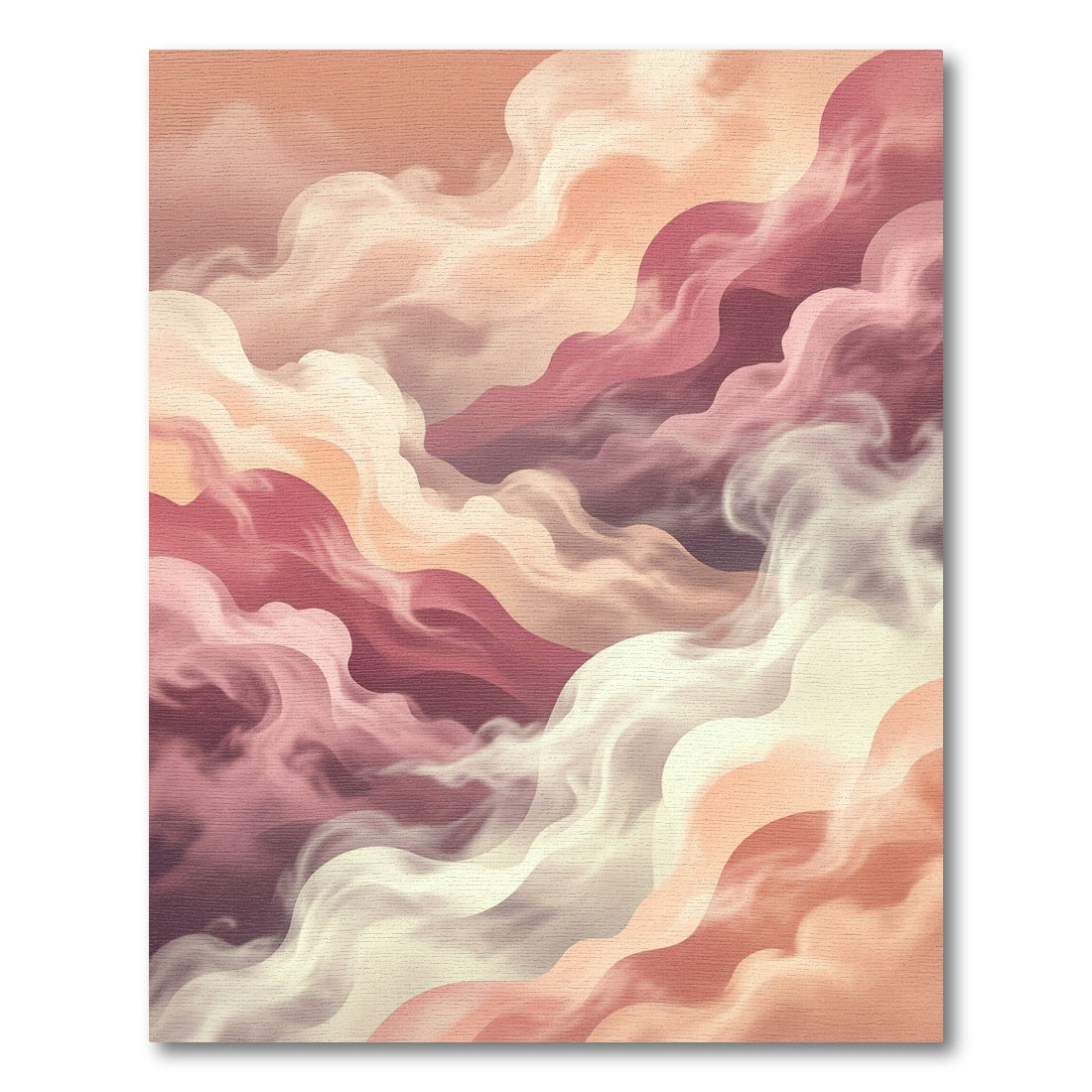 Ethereal Peach and Mauve Abstract Clouds Rug