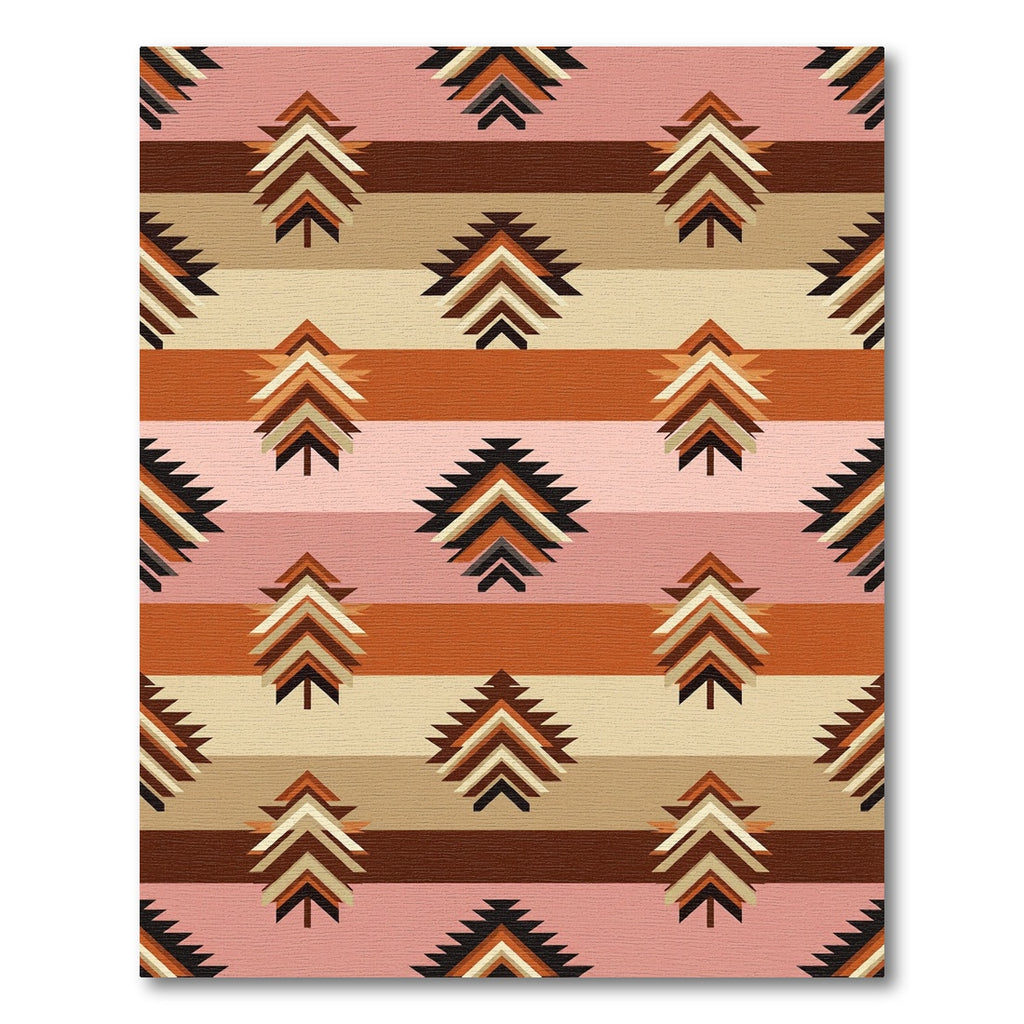 Earthy Geometric Tree Stripes Rug