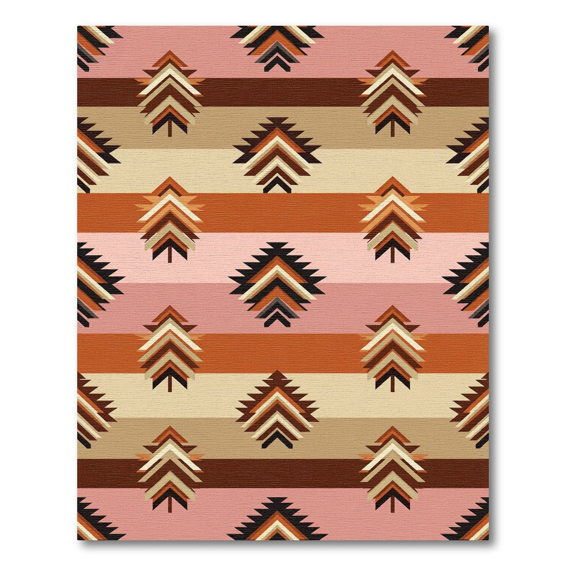 Earthy Geometric Tree Stripes Rug