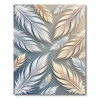 Subtle Feather Swirl White Tan Rug
