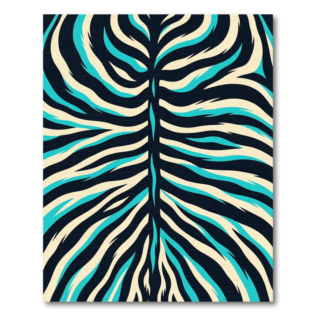 Aqua Cream Tiger Stripe Accent Rug