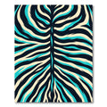 Aqua Cream Tiger Stripe Accent Rug