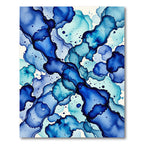 Deep Blue Ink Wash Flow Rug