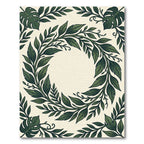 Lush Green Tropical Foliage Wreath Rug