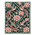 Elegant Pink Phoenix and Peony Garden Rug