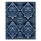 Deep Blue Royal Quatrefoil Medallion Rug