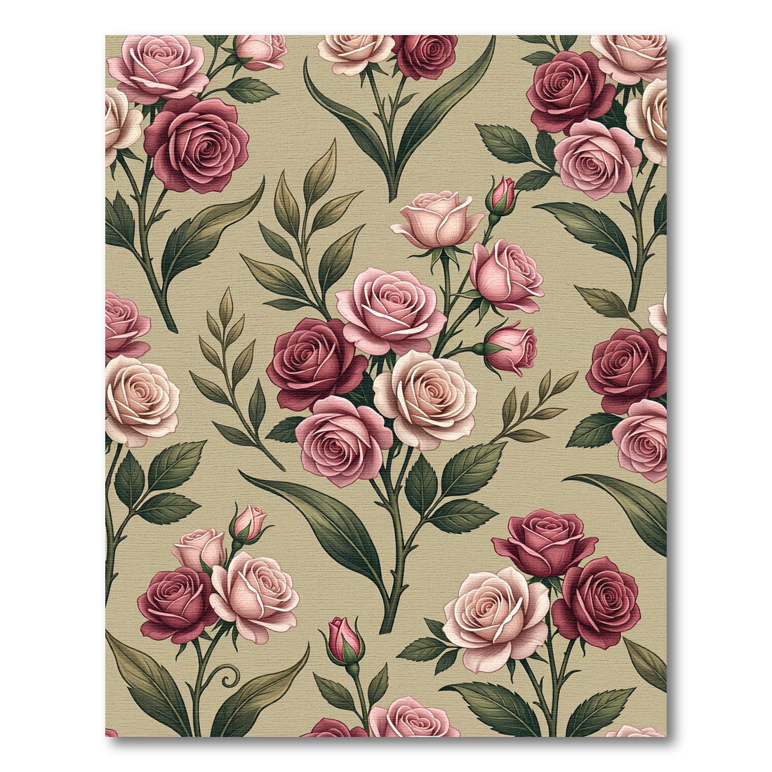 Romantic Dusty Rose Floral Bouquet Rug