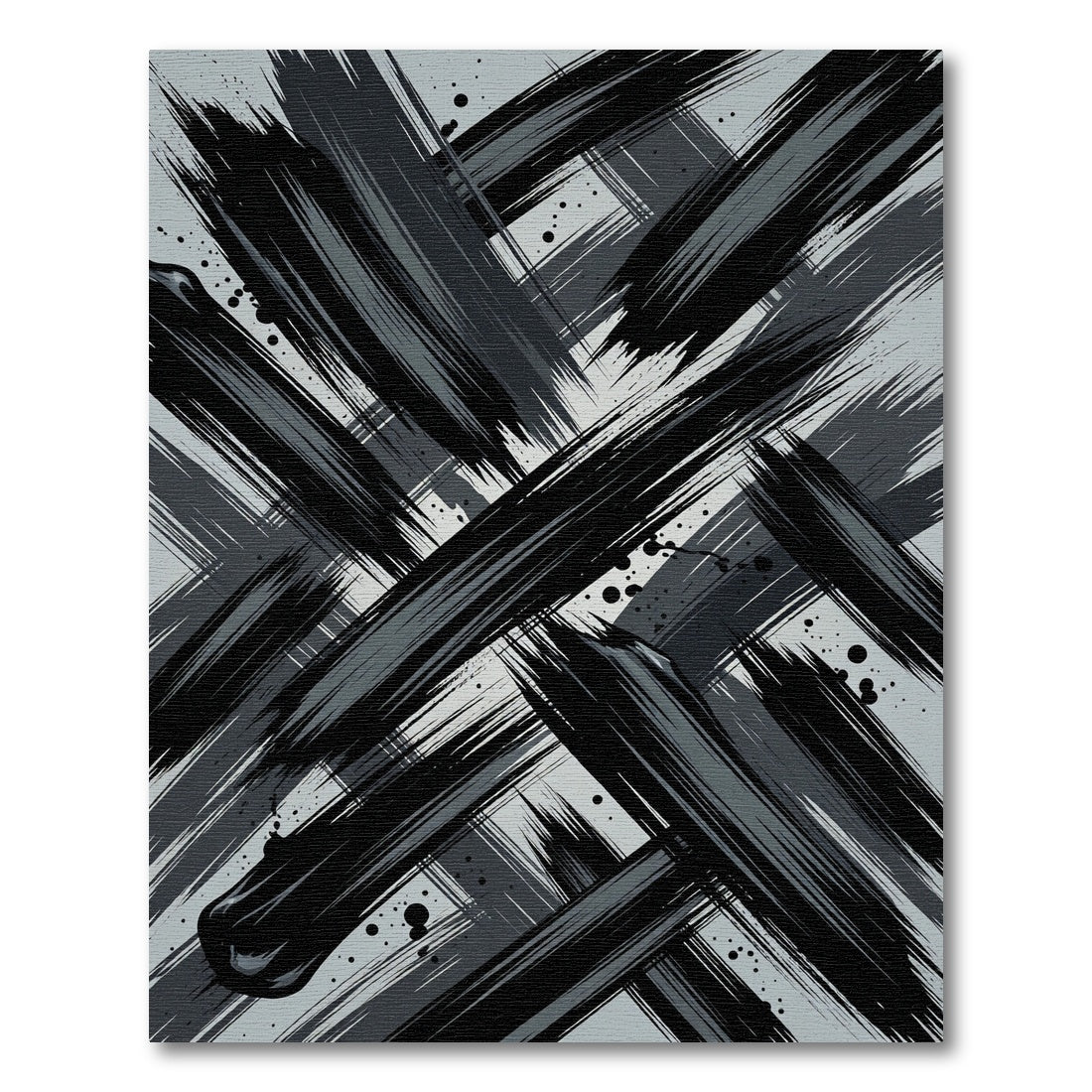 Monochrome Abstract Brush Stroke Rug