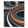 Modern Abstract Orange and Gray Swirls Rug