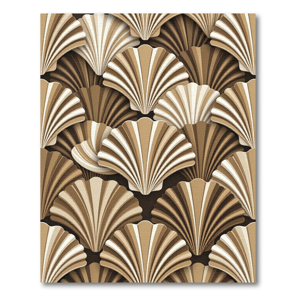 Art Deco Scalloped Fan Neutral Rug