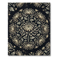 Monochromatic Floral Medallion Composition Rug