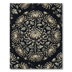 Monochromatic Floral Medallion Composition Rug