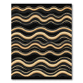 Golden Black Wavy Stripe Rug