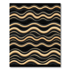 Golden Black Wavy Stripe Rug