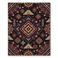 Earthy Aztec Geometric Diamond Art Rug