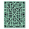 Mint Green Geometric Intersecting Lattice Rug