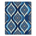 Indigo Blue Ikat Diamond Tile Rug