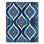 Indigo Blue Ikat Diamond Tile Rug
