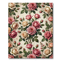 Vintage Romantic Rose Garden Bloom Rug