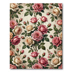 Vintage Romantic Rose Garden Bloom Rug