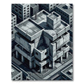 Modern Concrete Brutalist Cityscape Rug
