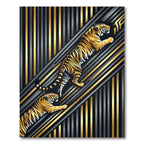 Golden Tiger Art Deco Stripe Rug
