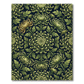 Vintage Sage Chrysanthemum Dark Botanical Rug
