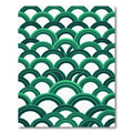 Modern Emerald Green Arched Scale Rug