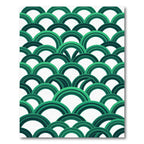 Modern Emerald Green Arched Scale Rug