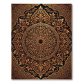 Gilded Ornate Floral Mandala Scrollwork Rug