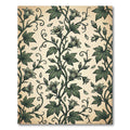 Sage Green Vintage Botanical Vine Illustration Rug