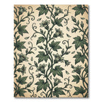 Sage Green Vintage Botanical Vine Illustration Rug